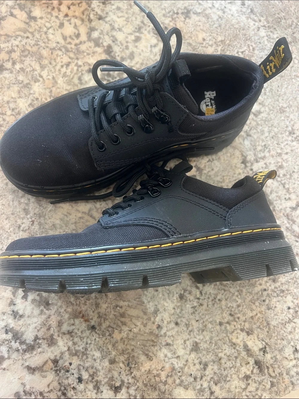 Dr. Martens Men’s Black Canvas Derby-Style Low Tops size 7